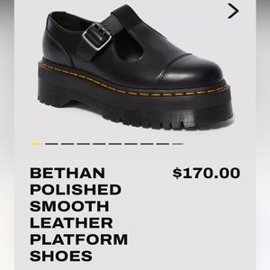 NEW IN BOX: Bethan Black Polished Smooth Leather Platform Shoes